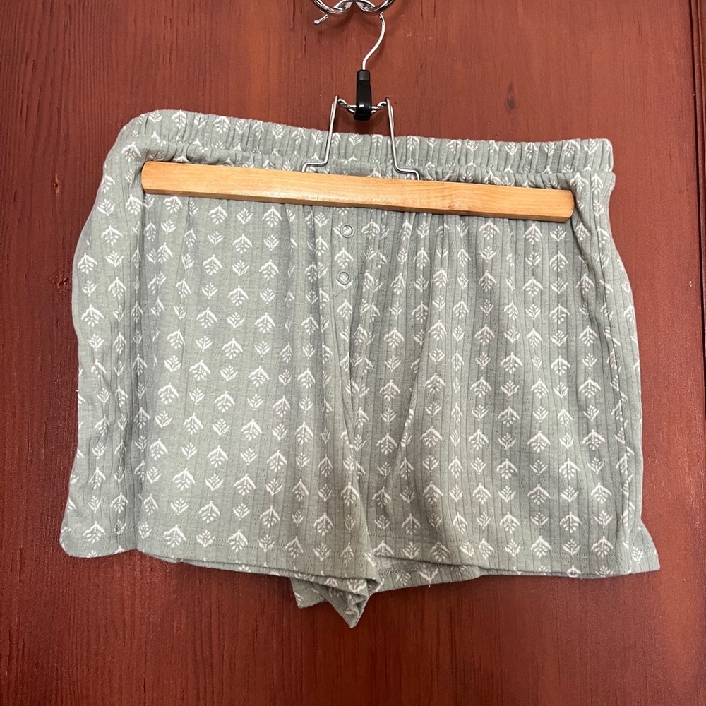 High Waist Green Women's Lounge Shorts